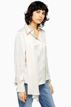 Topshop Cream Drape Shirt