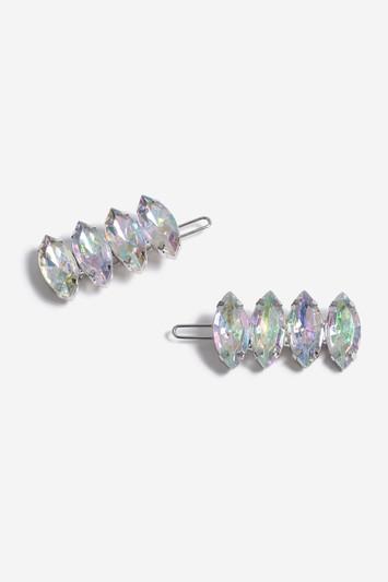 Topshop *oval Crystal Hair Slides