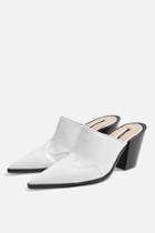 Topshop Graze Leather Western Mules