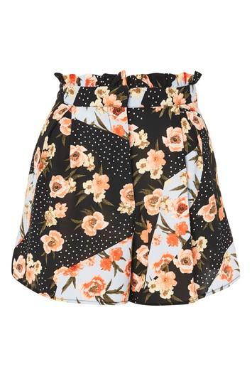 Topshop Pansy And Spot Print Shorts