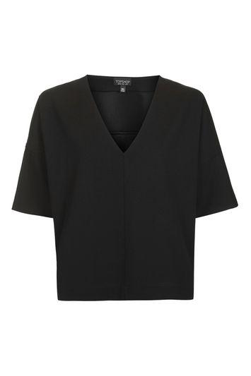 Topshop Scuba Seam V-neck Tee