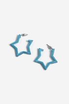 Topshop Blue Crystal Star Hoop Earrings
