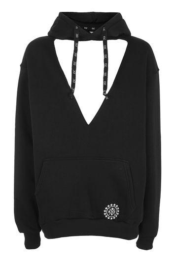 Topshop Oversized Choker Hoodie