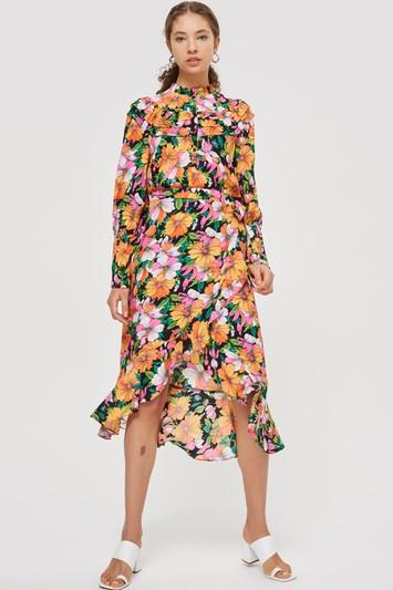 Topshop Heavy Petal Tuck Blouse