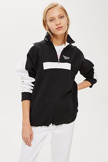 Topshop Zip Down Tracksuit Top By Reebok