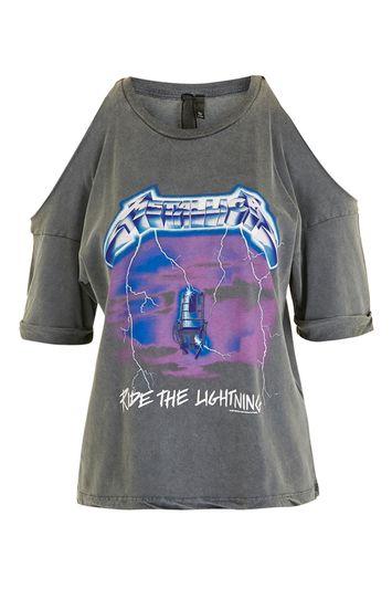 Topshop *metallica Cold Shoulder T-shirt By And Finally