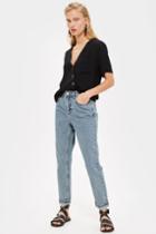 Topshop Petite Grey Blue Mom Jeans