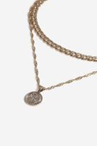 Topshop *curb Chain And Coin Necklace