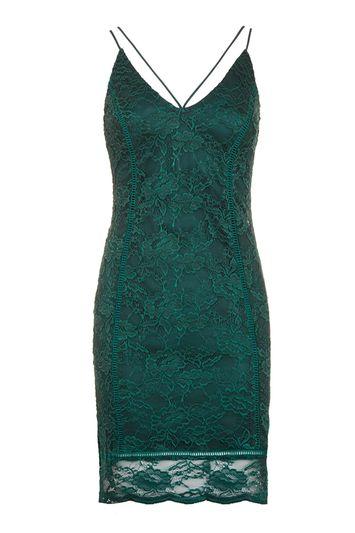 Topshop Strappy Plunge Lace Camisole Dress