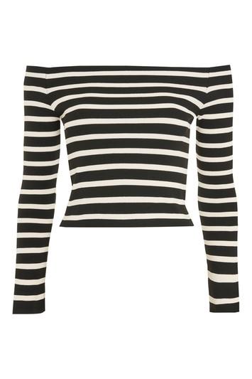 Topshop Tall Split Sleeve Bardot Top