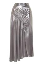 Topshop Metallic Ruched Split Skirt