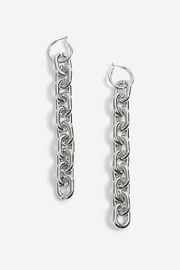 Topshop Mega Chain Drop Hoop Earrings