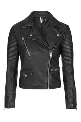 Topshop Petite Leather Biker Jacket