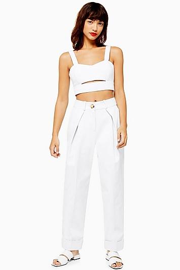 Topshop Ivory Ovoid Trousers