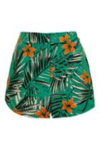Topshop Petite Miami Palm Print Shorts
