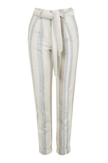 Topshop Textured Peg Trousers