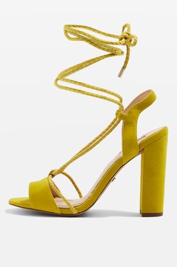 Topshop Reno Ankle Tie Block Heel Shoes