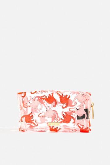 Topshop *pink Dinosaur Make Up Bag By Skinnydip London