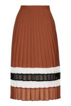 Topshop Stripe Hem Pleat Skirt