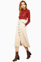 Topshop Cord Belted Midi Skirt