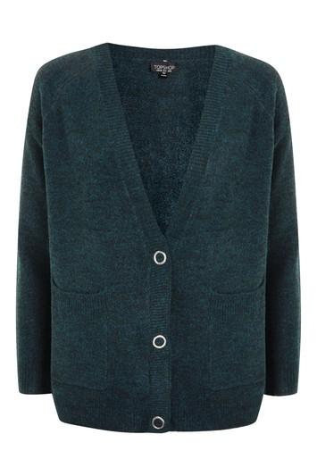 Topshop Marl Popper Button Cardigan