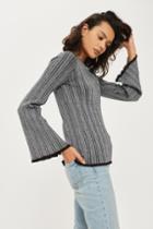 Topshop Lurex Pleated Sweater