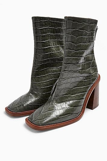 Topshop Hertford Crocodile Boots
