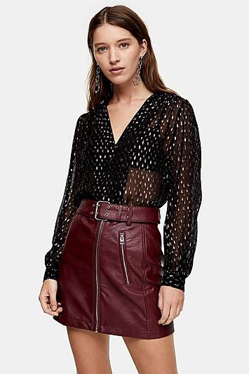 Topshop Colourful Metallic Blouse