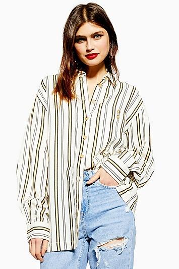 Topshop Petite Stripe Casual Shirt