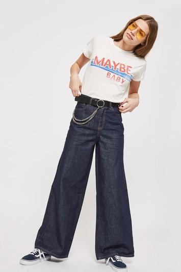 Topshop Moto Indigo Wide Leg Jeans