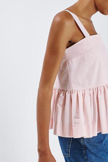 Topshop Ruffled Peplum Cami By Boutique