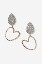Topshop Rhinestone Enamel Heart Earrings