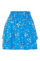 Topshop Shirred Tier Ditsy Mini Skirt
