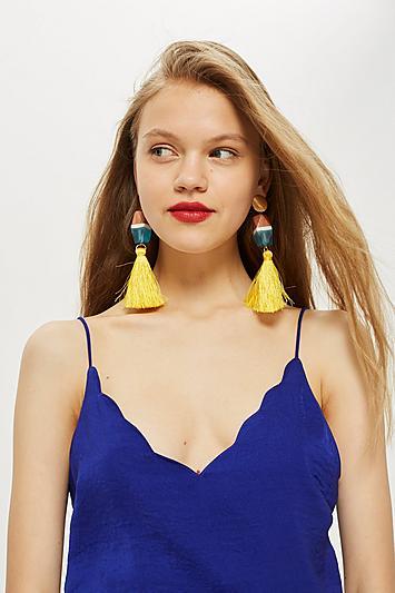 Topshop Satin Scallop Camisole Top