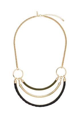 Topshop Multirow Leather And Bar Necklace