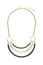 Topshop Multirow Leather And Bar Necklace