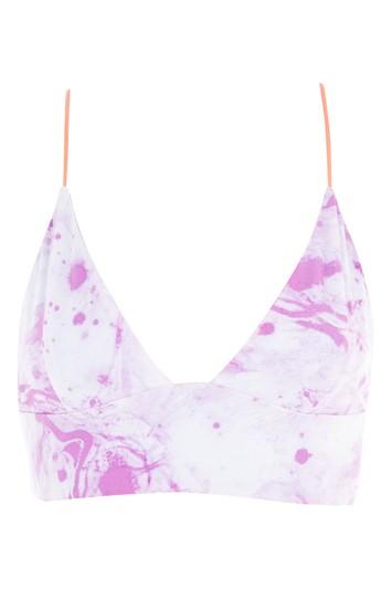 Topshop Marble Reversible Crop Bikini Top
