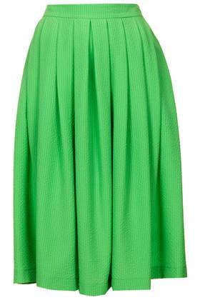 Topshop Green Full Midi Skirt