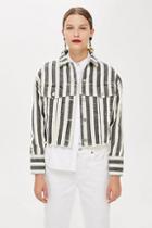 Topshop *striped Denim Jacket By Boutique
