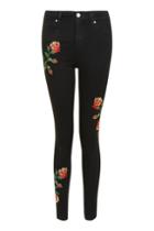 Topshop Moto Embroidered Jamie Jeans