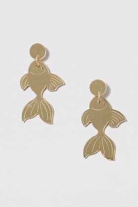 Topshop Mirrored Fish Earrings