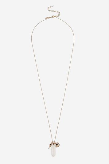 Topshop *aromatherapy Crystal Pendant Necklace