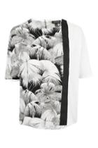 Topshop Oversized Mix Palm Print Tee