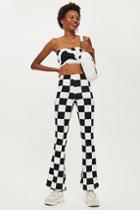 Topshop Checkerboard Flare Trousers