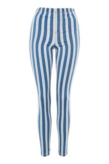 Topshop Stripe Denim Jeggings
