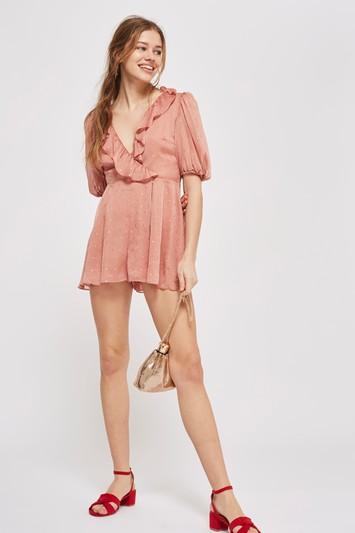 Topshop Metallic Spotted Romper