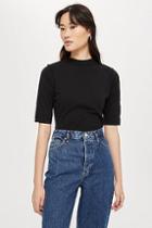 Topshop *cupro Mix Fabric T-shirt By Boutique