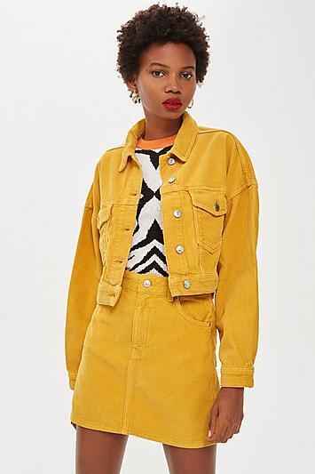 Topshop Mustard Corduroy Jacket