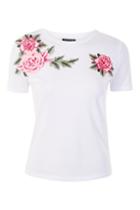 Topshop Floral Applique T-shirt