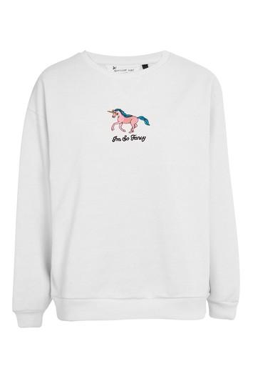 Topshop 'i'm So Fancy' Unicorn Boxy Sweat Top By Tee & Cake